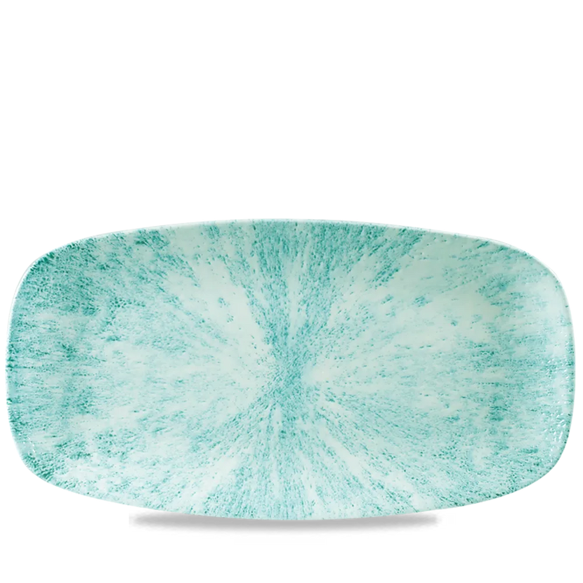 Churchill Stone Aquamarine ovaal chef's bord 35,5 x 18,9 cm – groot porseleinen presenteerbord voor professionele keukens