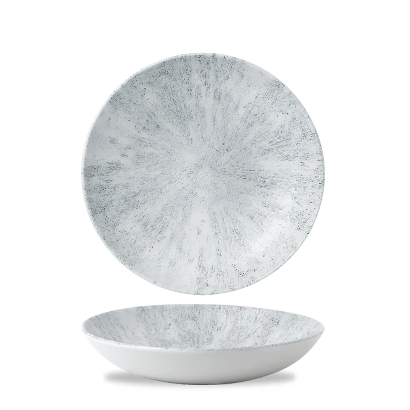 Churchill Stone Pearl Grey Evolve coupekom Ø 25 cm – randloze porseleinen kom voor hotels en restaurants