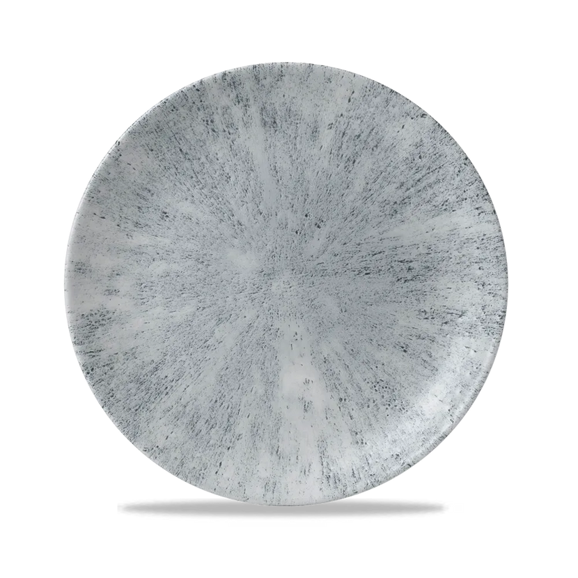 Churchill Stone Pearl Grey Evolve coupebord Ø 22 cm – randloos porseleinen bord voor fine dining