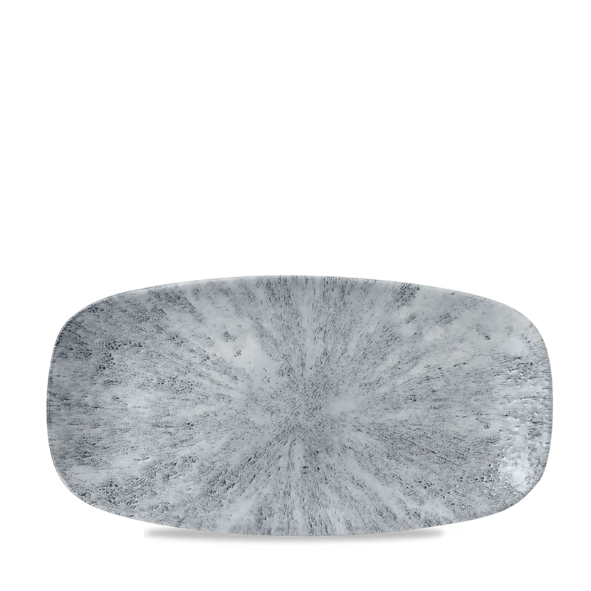 Churchill Stone Quartz Black ovaal chef's bord 29,8 x 15,3 cm – porseleinen presenteerbord voor buffetten en catering