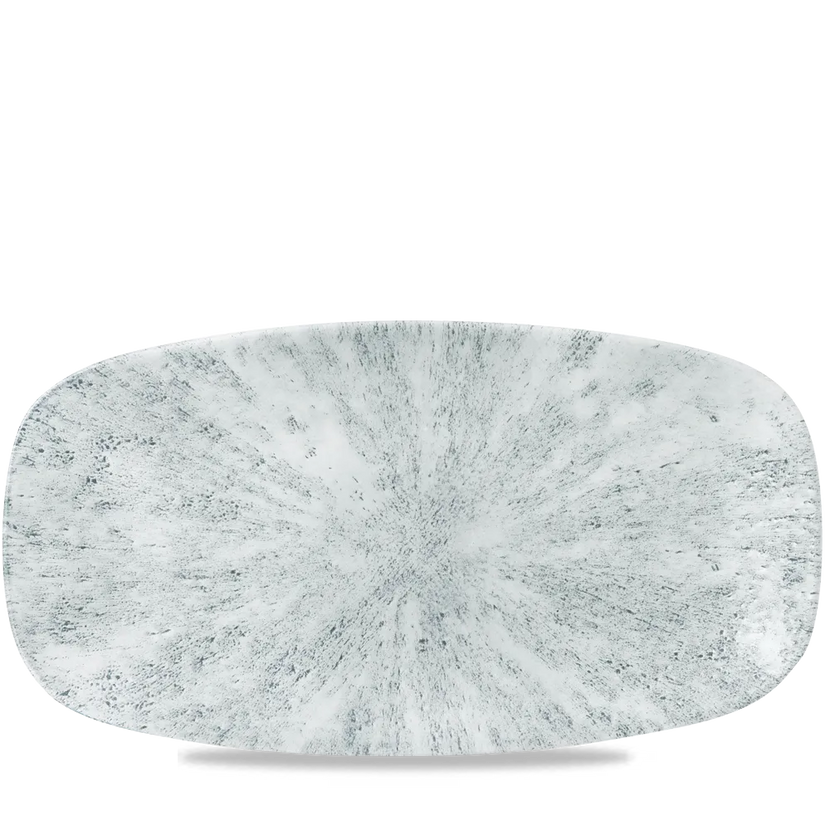 Churchill Stone Pearl Grey ovaal chef's bord 35,5 x 18,9 cm – groot porseleinen presenteerbord voor professionele keukens