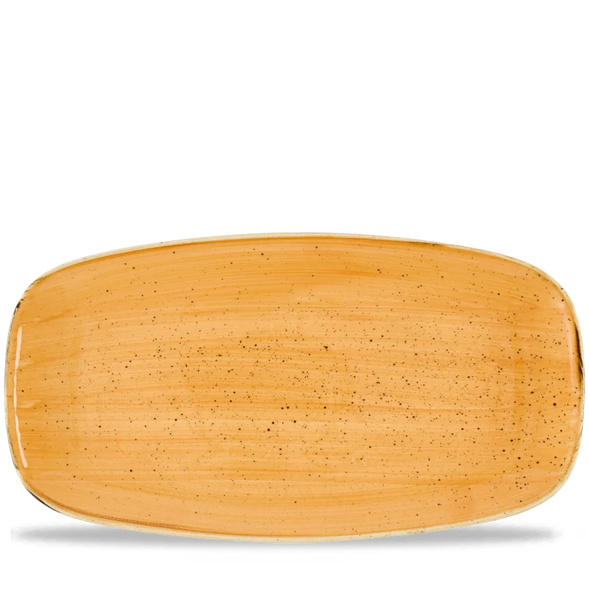 Churchill Stonecast Tangerine chef's ovaal bord 35,5x18,9 cm – groot oranje bord voor restaurants