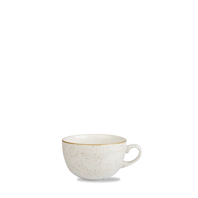 Churchill Stonecast Barley White cappuccinokop 237 ml – gespikkeld porseleinen kop voor restaurants