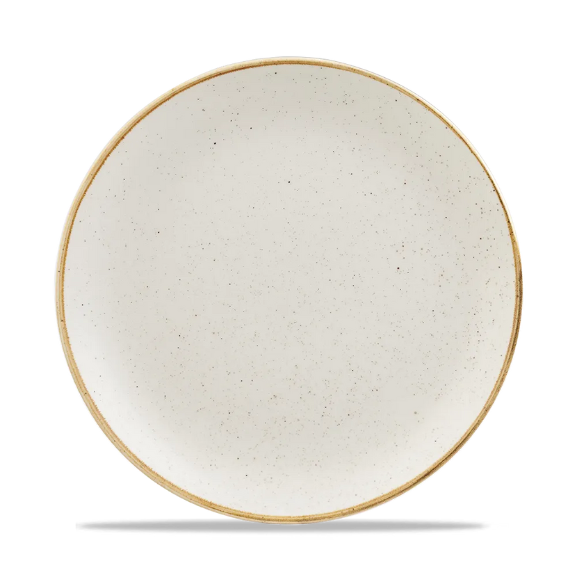 Churchill Stonecast Barley White coupebord Ø 26 cm – gespikkeld porseleinen bord voor restaurants