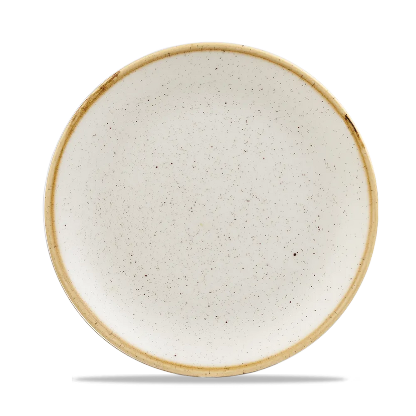 Churchill Stonecast Barley White Evolve coupebord Ø 22 cm – randloos porseleinen bord voor buffetten en catering