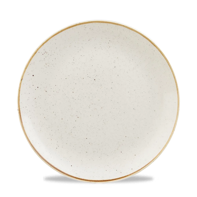 Churchill Stonecast Barley White coupebord Ø 22,9 cm – gespikkeld porseleinen bord voor horeca