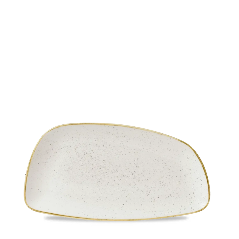 Churchill Stonecast Barley White geometrisch chef's bord 30 x 15,5 cm – porseleinen presenteerbord voor professionele keukens