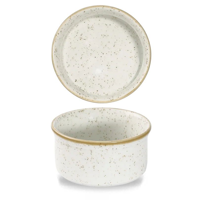 Churchill Stonecast Barley White grote ramekin Ø 9 cm – porseleinen ovenschaaltje voor buffetten en catering