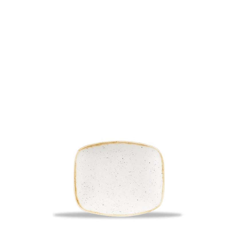 Churchill Stonecast Barley White mini ovaal chef's bordje 6 x 13 cm – porseleinen amuse-bordje voor restaurants