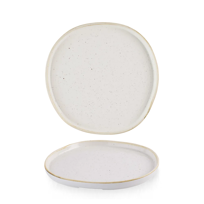 Churchill Stonecast Barley White organisch bord met rand Ø 21 cm – wit bord voor horeca