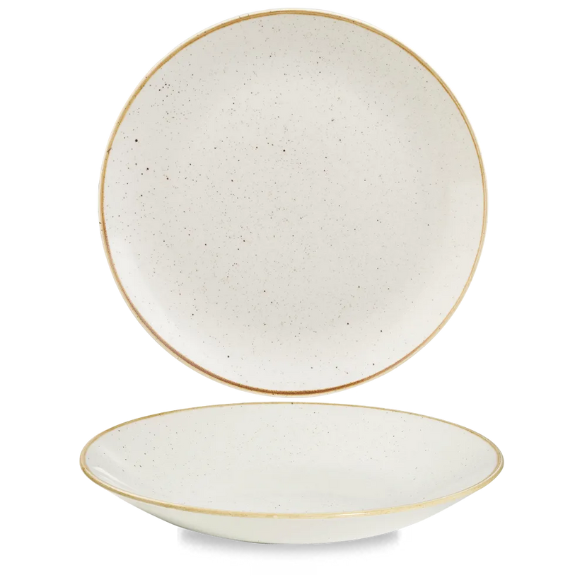 Churchill Stonecast Barley White diep coupebord Ø 28 cm – gespikkeld porseleinen bord voor professionele keukens