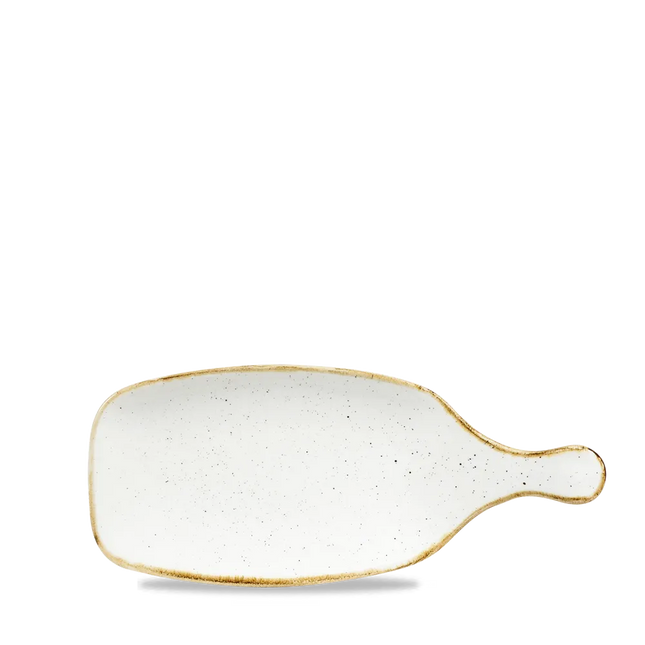Churchill Stonecast Barley White serveerplank met handvat 28,4 cm – porseleinen serveerplateau voor de horecasector