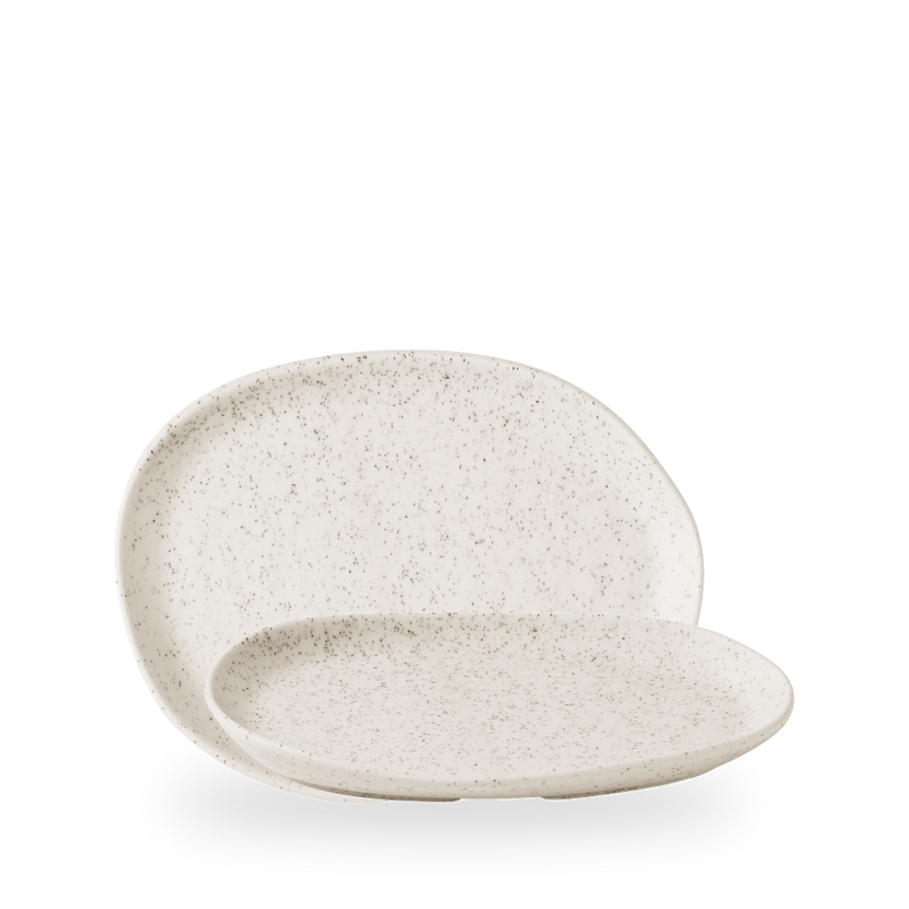 Churchill Stonecast Barley White Organic serveerschaal 26 x 20 cm – crèmewit porseleinen schaal voor hoofdgerechten