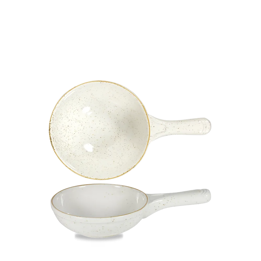 Churchill Stonecast Barley White mini-skillet 384 ml – porseleinen pannetje voor restaurants