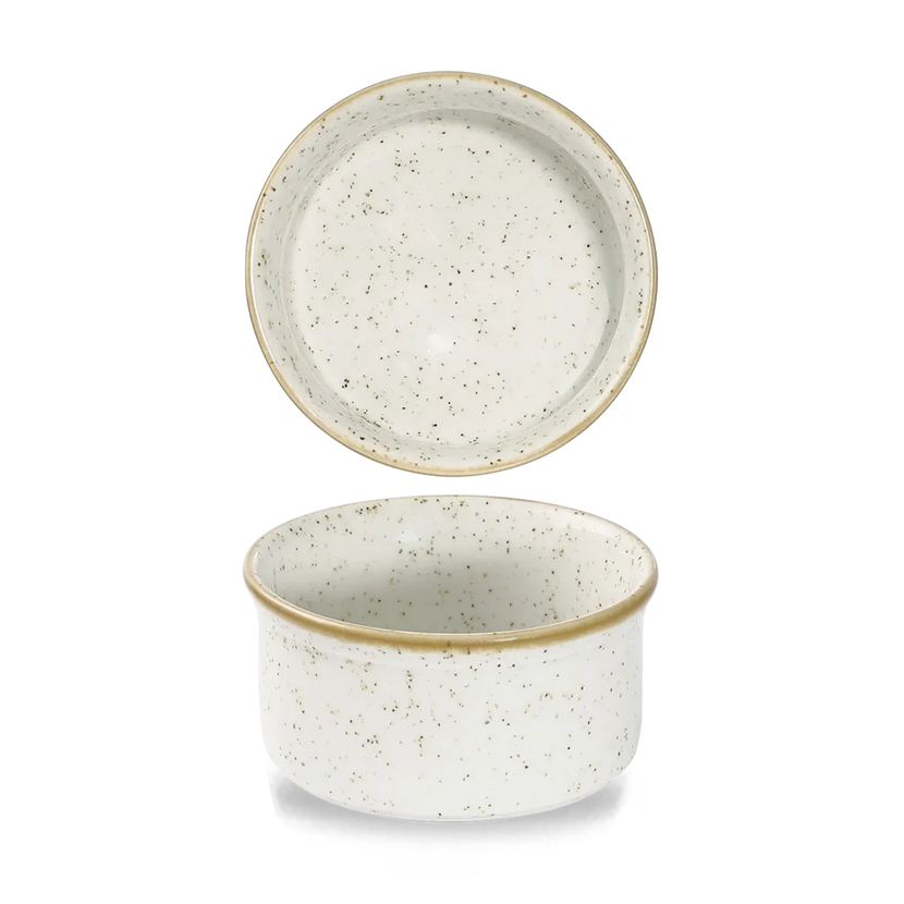 Churchill Stonecast Barley White kleine ramekin Ø 7 cm – porseleinen ovenschaaltje voor professionele keukens