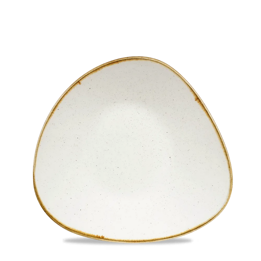 Churchill Stonecast Barley White driehoekige ondiepe kom Ø 21 cm – porseleinen kom voor de horeca