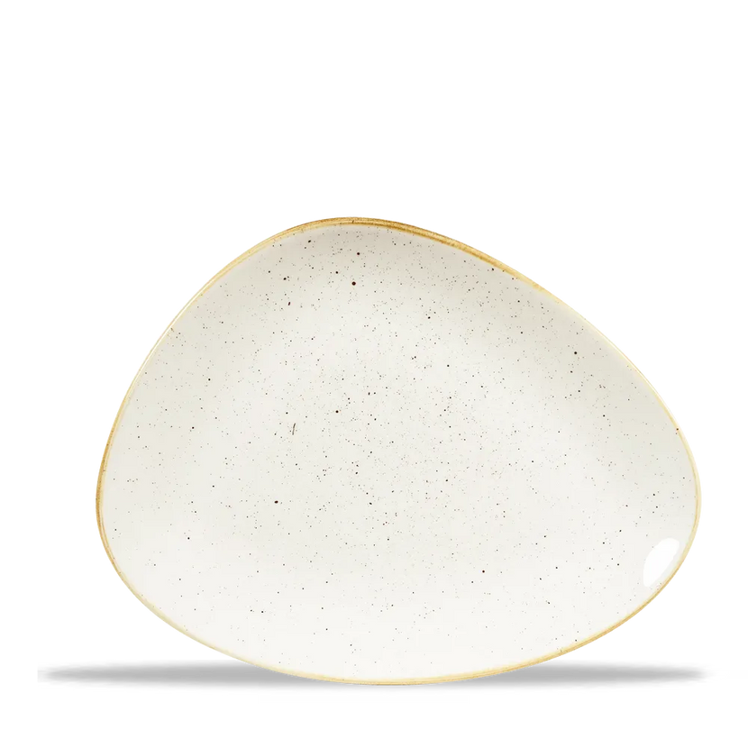 Churchill Stonecast Barley White driehoekig bord 26,5 x 20,5 cm – porseleinen bord voor cafés en bars