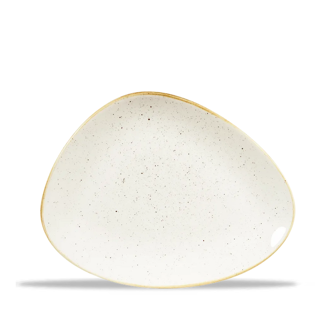 Churchill Stonecast Barley White driehoekig bord 26,5 x 20,5 cm – porseleinen bord voor cafés en bars