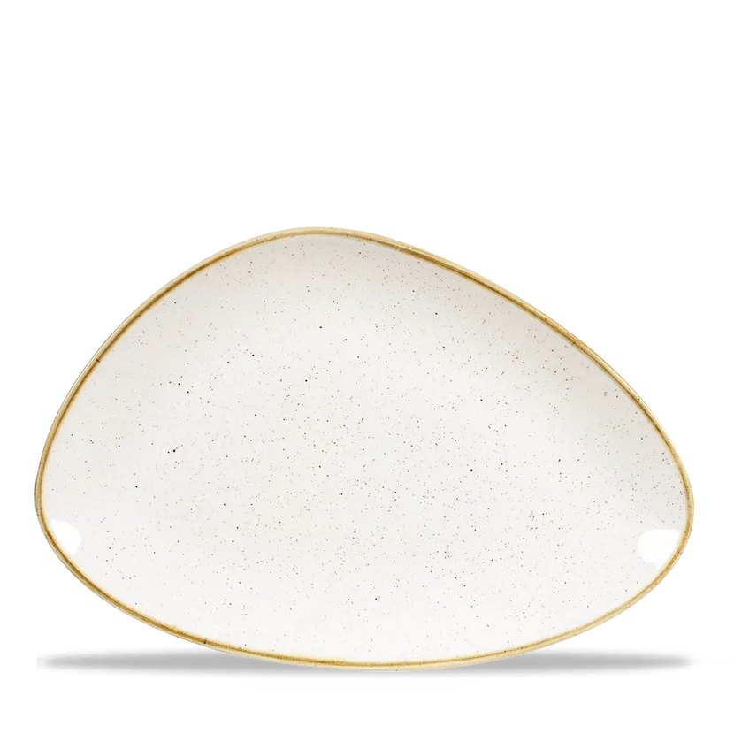 Churchill Stonecast Barley White driehoekig bord 30,4 x 20,5 cm – porseleinen bord voor fine dining