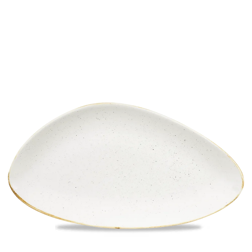 Churchill Stonecast Barley White driehoekig bord 35,5 x 18,8 cm – groot porseleinen bord voor buffetten en catering
