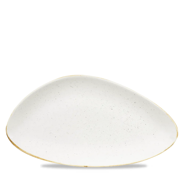 Churchill Stonecast Barley White driehoekig bord 35,5 x 18,8 cm – groot porseleinen bord voor buffetten en catering