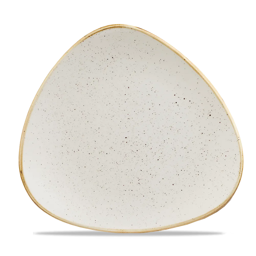 Churchill Stonecast Barley White Lotus bord Ø 25 cm – gespikkeld porseleinen bord voor professionele keukens