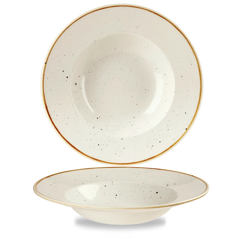 Churchill Stonecast Barley White kom met brede rand Ø 28 cm – grote porseleinen kom voor de horeca