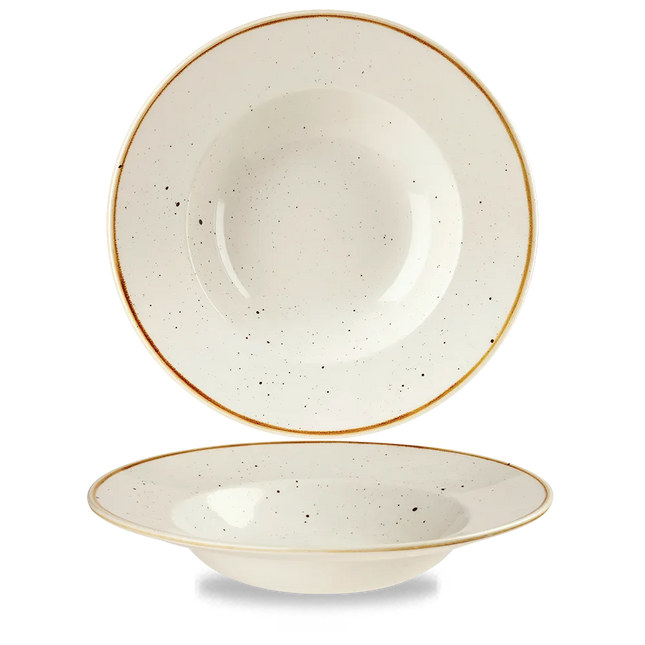 Churchill Stonecast Barley White kom met brede rand Ø 28 cm – grote porseleinen kom voor de horeca