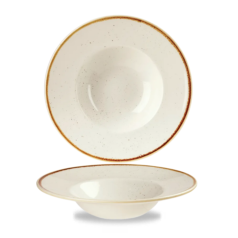 Churchill Stonecast Barley White Profile kom met brede rand Ø 24 cm – porseleinen kom voor hotels en restaurants
