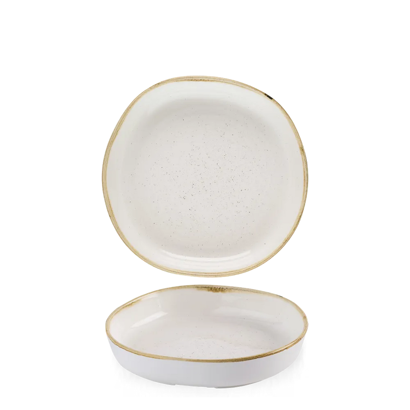Churchill Stonecast Barley White kom met rand 20x4,5 cm – witte ondiepe kom voor horeca