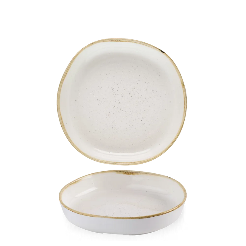 Churchill Stonecast Barley White kom met rand 23x4,5 cm – witte ondiepe kom voor restaurants