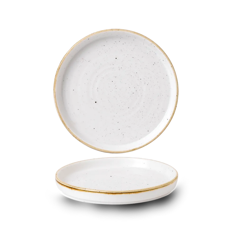Churchill Stonecast Barley White bord met opstaande rand Ø 16 cm – porseleinen bord voor cafés en bars