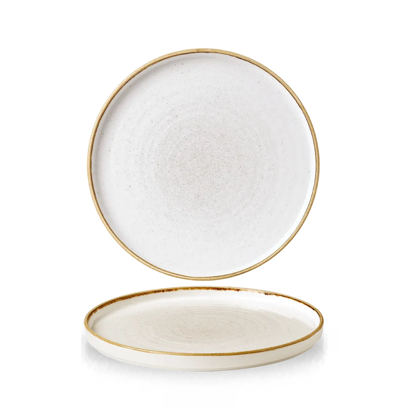 Churchill Stonecast Barley White bord met opstaande rand Ø 22 cm – porseleinen bord voor fine dining
