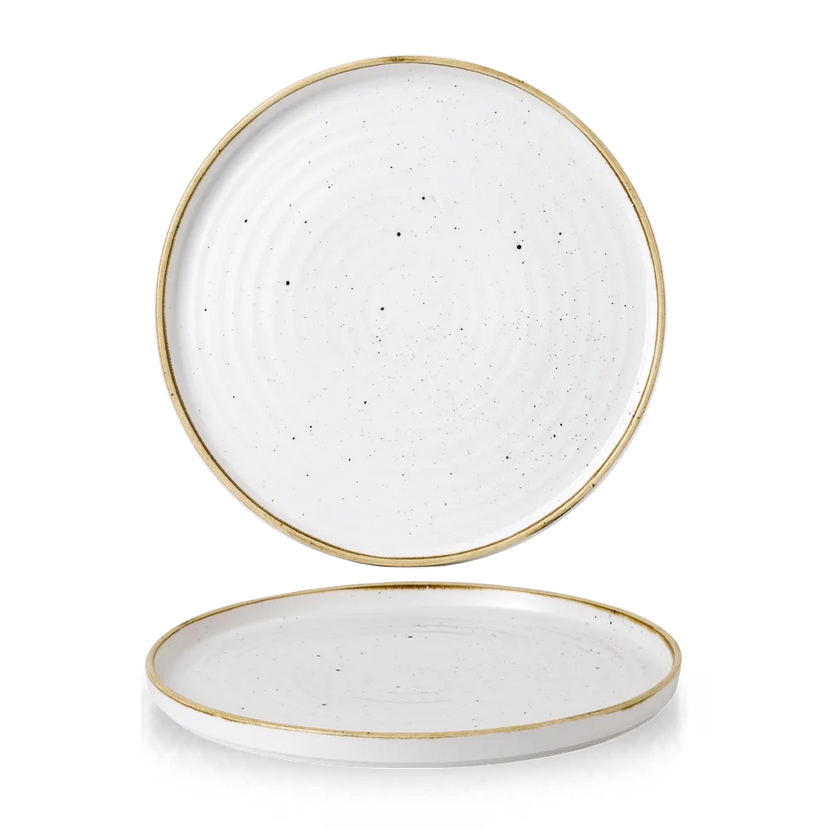 Churchill Stonecast Barley White bord met opstaande rand Ø 28 cm – porseleinen bord voor professionele keukens