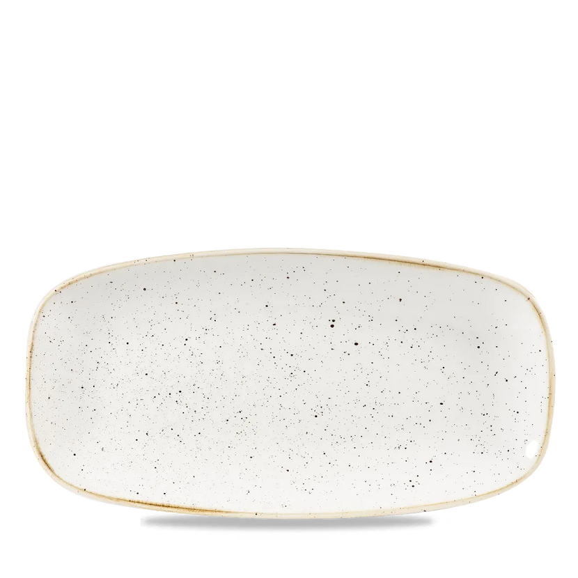 Churchill Stonecast Barley White ovaal chef's bord 26,9 x 12,7 cm – porseleinen presenteerbord voor de horeca