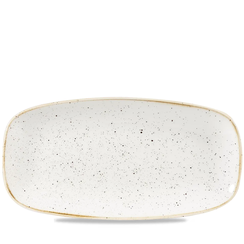 Churchill Stonecast Barley White ovaal chef's bord 29,8 x 15,3 cm – porseleinen presenteerbord voor hotels en restaurants
