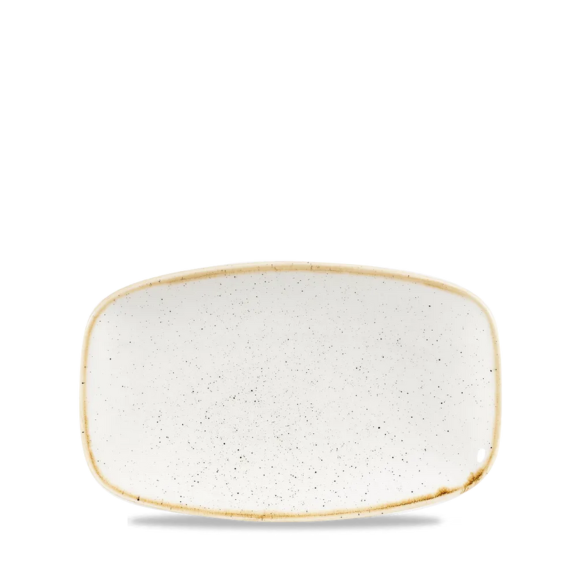 Churchill Stonecast Barley White ovaal bord 20 x 12,1 cm – porseleinen presenteerbord voor cafés en bars