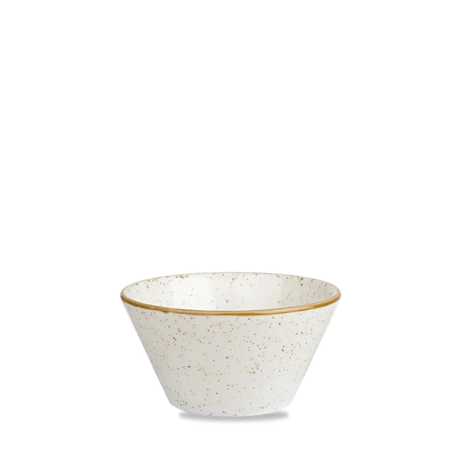 Churchill Stonecast Barley White Zest snackkom 355 ml – gespikkeld porseleinen kom voor buffetten en catering