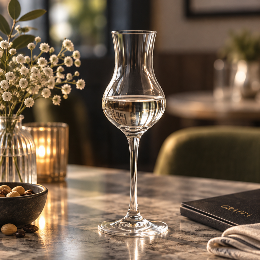 Luigi Bormioli Atelier grappa 80 ml – elegant stemglas voor digestief en gedistilleerd