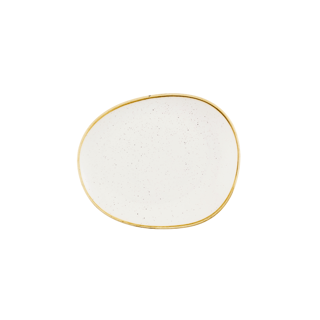 Churchill Stonecast Barley White bord 21 x 17,6 cm – crèmewit porseleinen bord voor koffie en thee