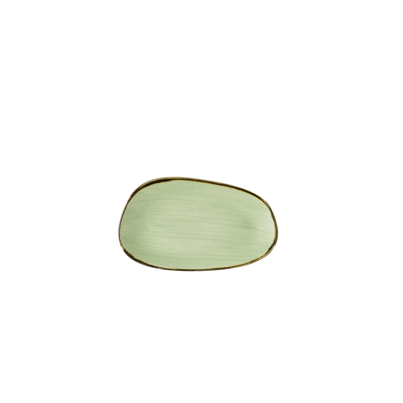 Churchill Stonecast Sage Green ovaal bord 22 x 13 cm – saliegroen porseleinen bord voor voorgerechten en tapas