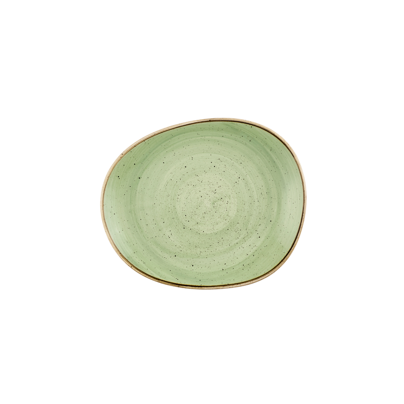 Churchill Stonecast Sage Green bord 28 x 23,5 cm – saliegroen porseleinen bord voor hotels en brasseries