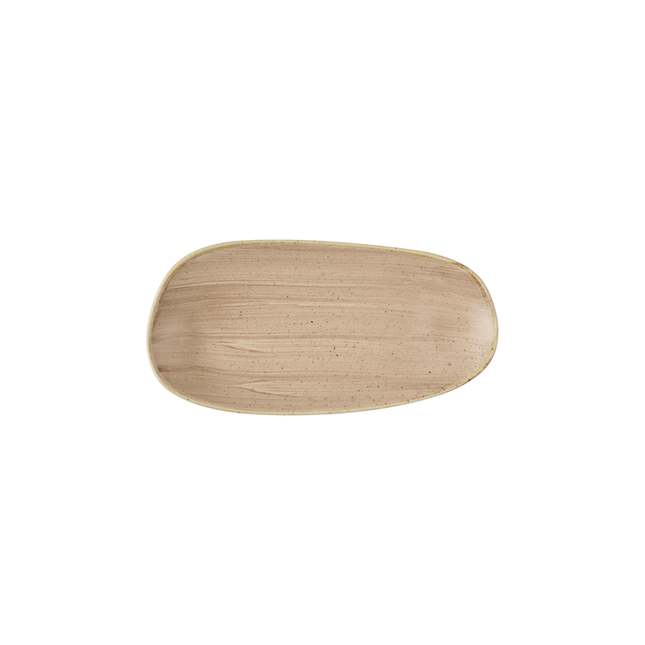 Churchill Stonecast Truffle Opal ovaal bord 30 x 15 cm – truffelbruin porseleinen bord voor hoofdgerechten