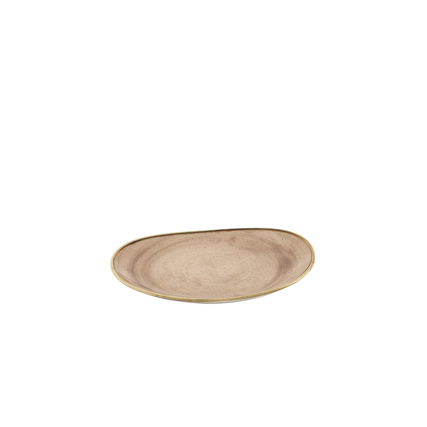 Churchill Stonecast Truffle Opal organisch bord 28 x 23,5 cm – truffelbruin porseleinen bord voor cafes en bars