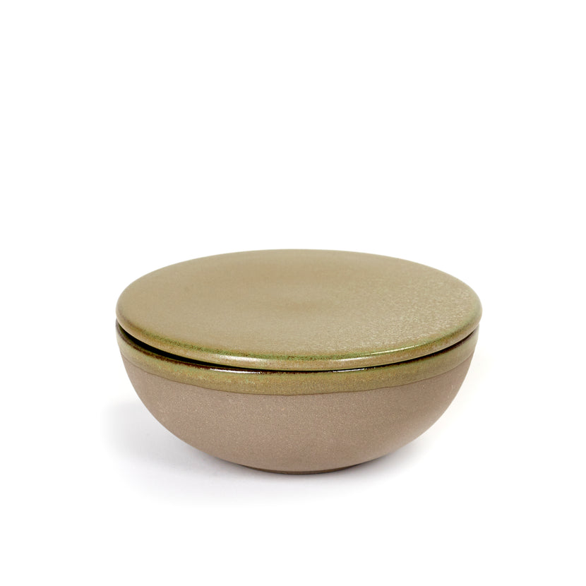 Serax Surface kom met deksel groen 13x13x5 cm – groen servies voor hotel en catering