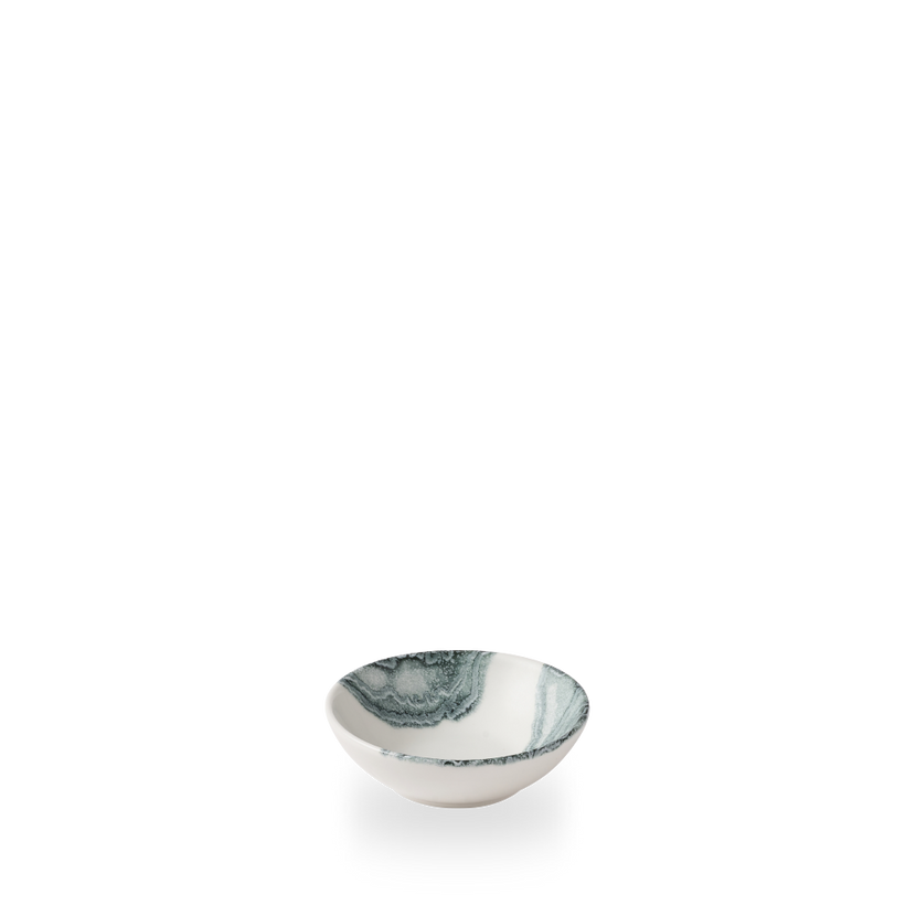 Churchill Tide Black Contour ondiepe kom 200 ml – zwart porseleinen kom met swirl voor restaurants