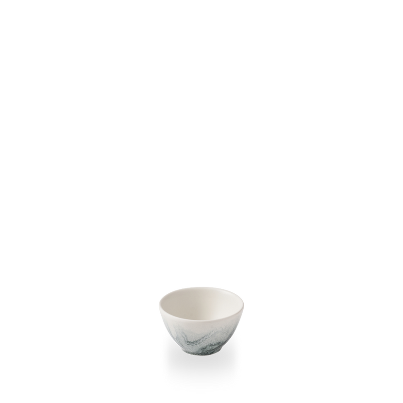 Churchill Tide Black Contour dippot 110 ml – zwart porseleinen sausbakje met swirl voor de horeca