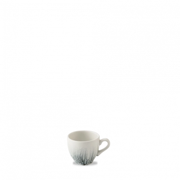Churchill Tide Black espressokopje 100 ml – zwart porseleinen espressokopje met golvend reliëf voor bars