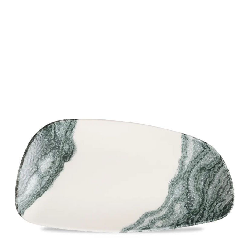 Churchill Tide Black geo chef's bord 35x18,5 cm – zwart porseleinen bord voor fine dining