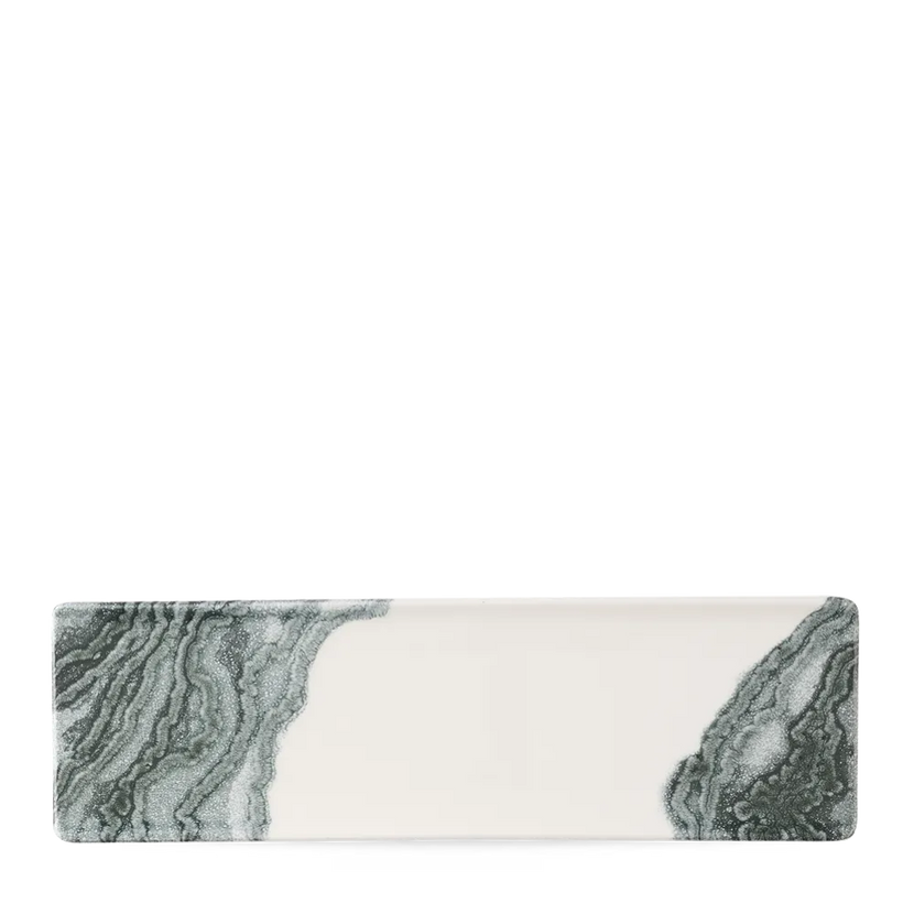 Churchill Tide Black proeverijplank 30x9 cm – zwart porseleinen serveerplankje voor horeca